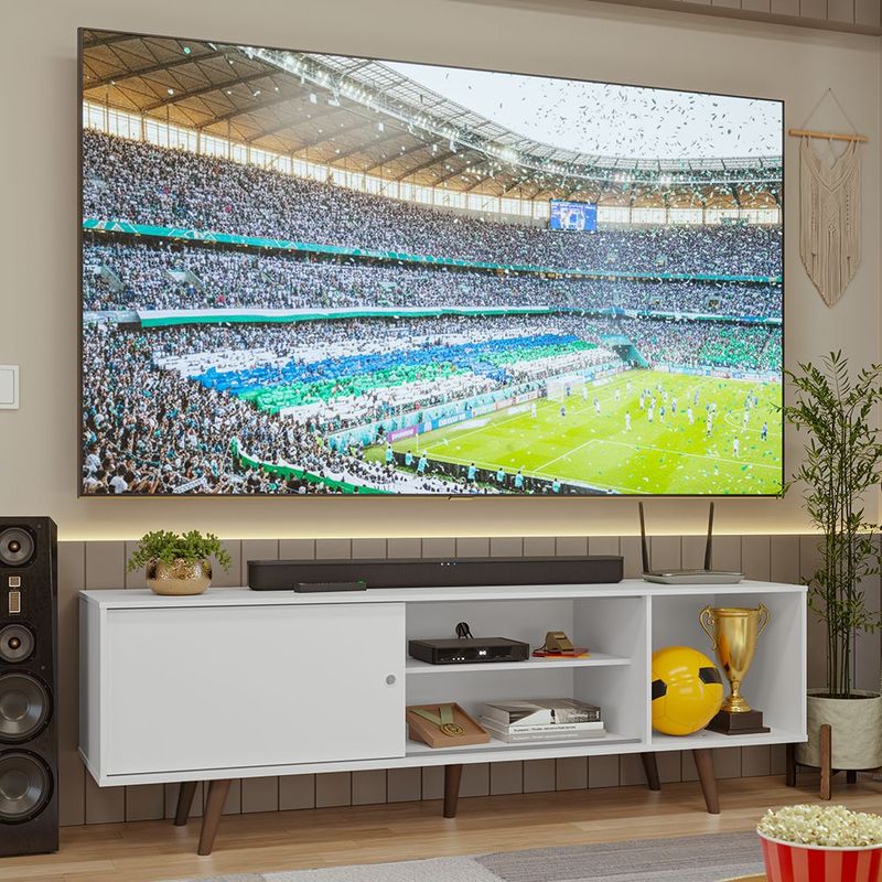 Mueble mesa para tv rack madesa torino hasta 80'' blanco