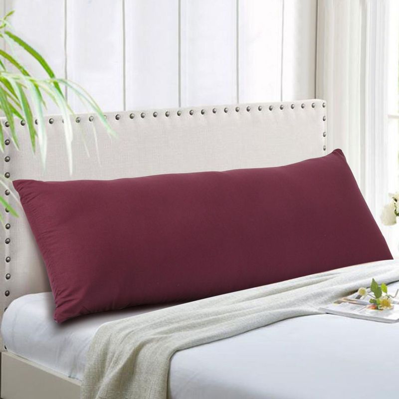 Funda de almohada EVOLIVE 53x137 cm Microfibra Color Vino con Cremallera Oculta