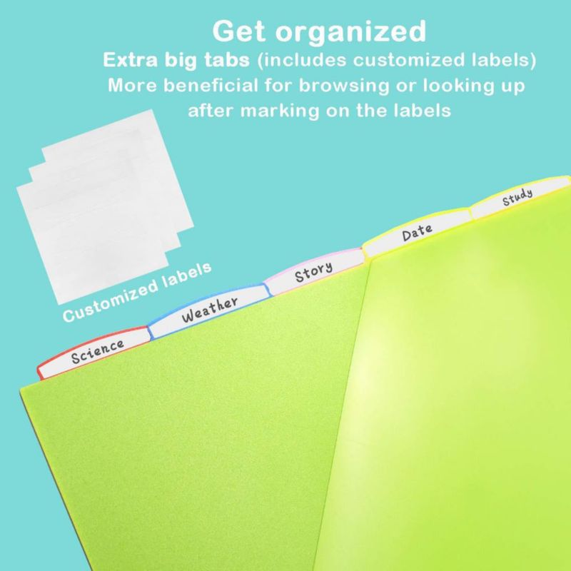 Separadores de carpeta MAKHISTORY 15 pestañas multicolores - Pack de 3