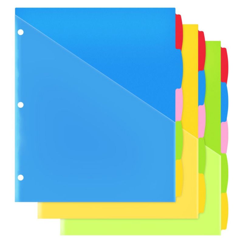 Separadores de carpeta MAKHISTORY 15 pestañas multicolores - Pack de 3