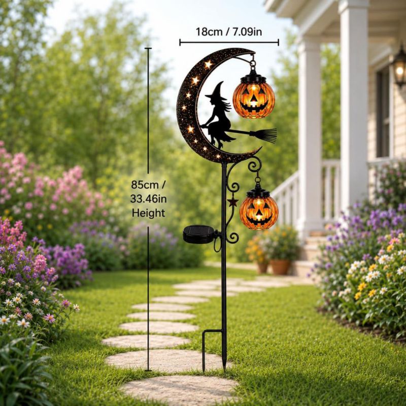 Luz Solar de Poste para Jardín Shilkare Bruja de Halloween