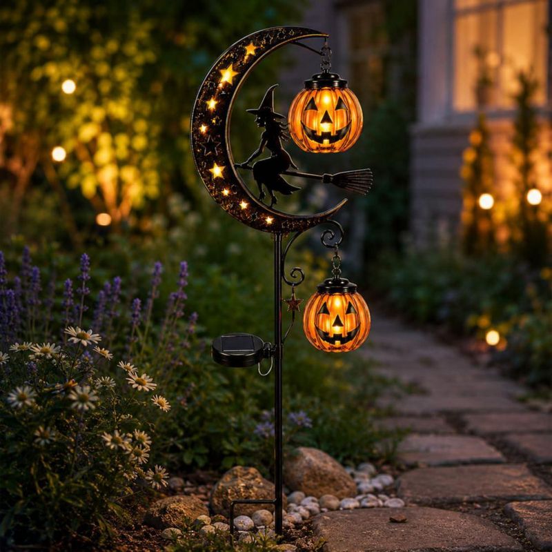 Luz Solar de Poste para Jardín Shilkare Bruja de Halloween