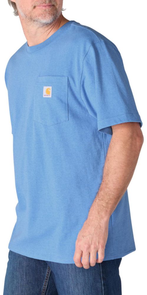 Camiseta Carhartt K87 Grande Azul Heather con Bolsillo