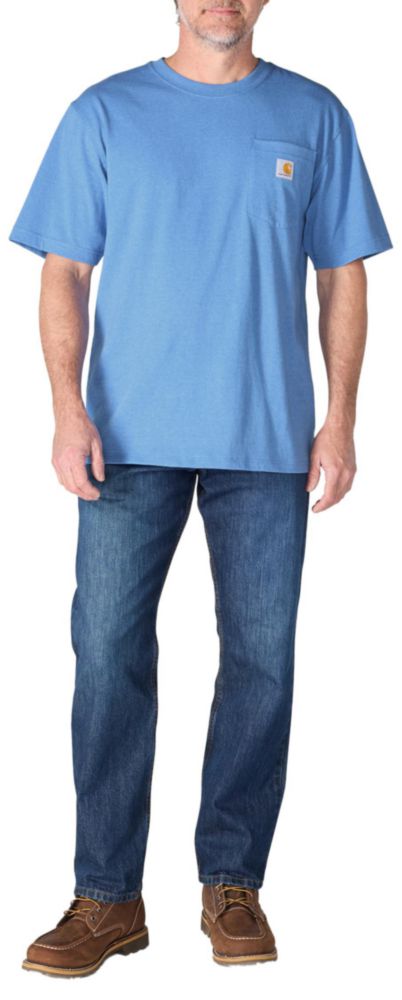 Camiseta Carhartt K87 Grande Azul Heather con Bolsillo
