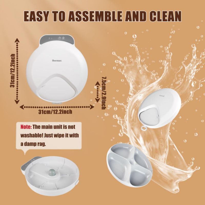 Comedero para gatos Bsemax WiFi automático 4 comidas 240 ml refrigerado
