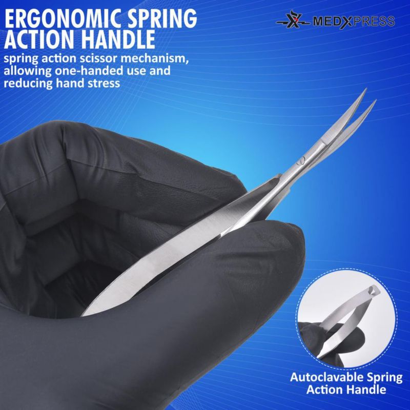 Juego de 3 tijeras curvas de 12 cm de acero inoxidable Medxpress