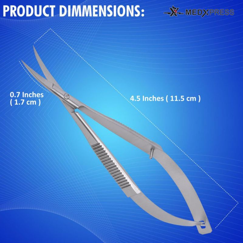 Juego de 3 tijeras curvas de 12 cm de acero inoxidable Medxpress