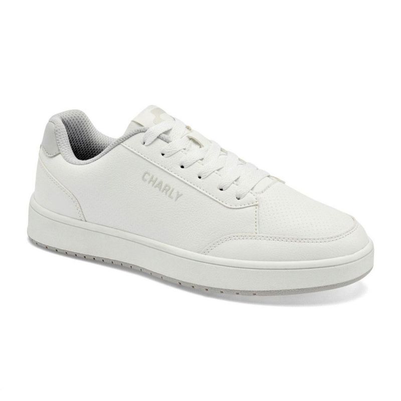 Charly tenis escolar para mujer blanco gris cod 143527-E