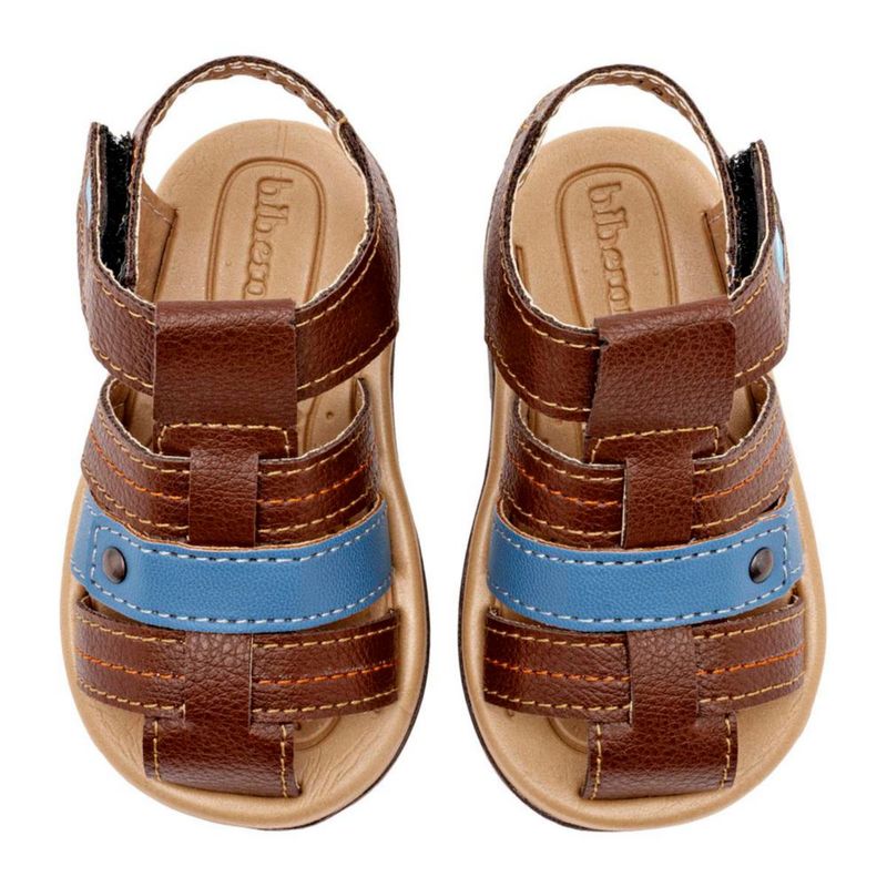 Biberones sandalia para niño bebe café azul cod 146781-A