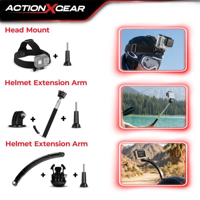 Kit de cámara de acción ACTIONXGEAR 120 en 1 compatible