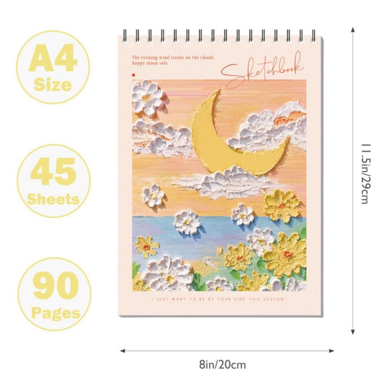 Bloc de Dibujo EOREA 21x29 cm 45 Hojas Naranja En Espiral