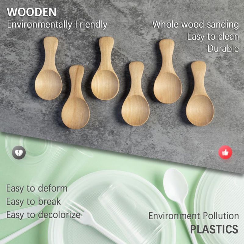 Cucharitas de Madera Hefild 6 Piezas 8 cm