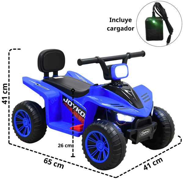 Cuatrimoto Montable Eléctrica Para Niños Con Luces Y Sonido Batería Recargable 6V A Partir De 3 Años - Azul