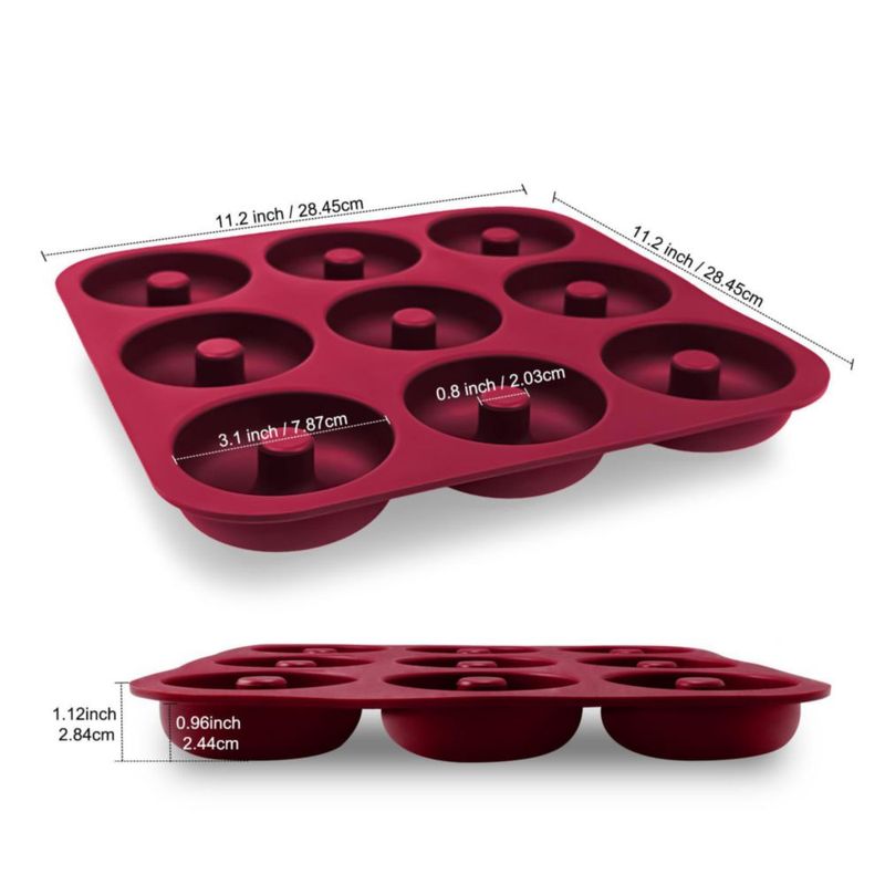 Molde para Donuts FUNLAVIE de Silicona Antiadherente de 9 Cavidades