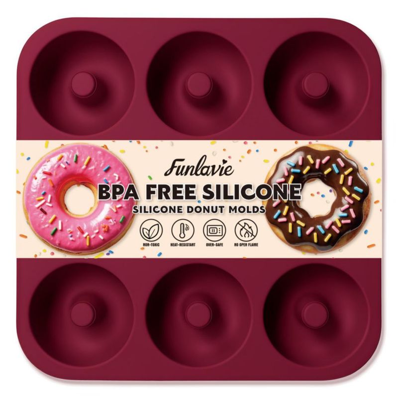 Molde para Donuts FUNLAVIE de Silicona Antiadherente de 9 Cavidades