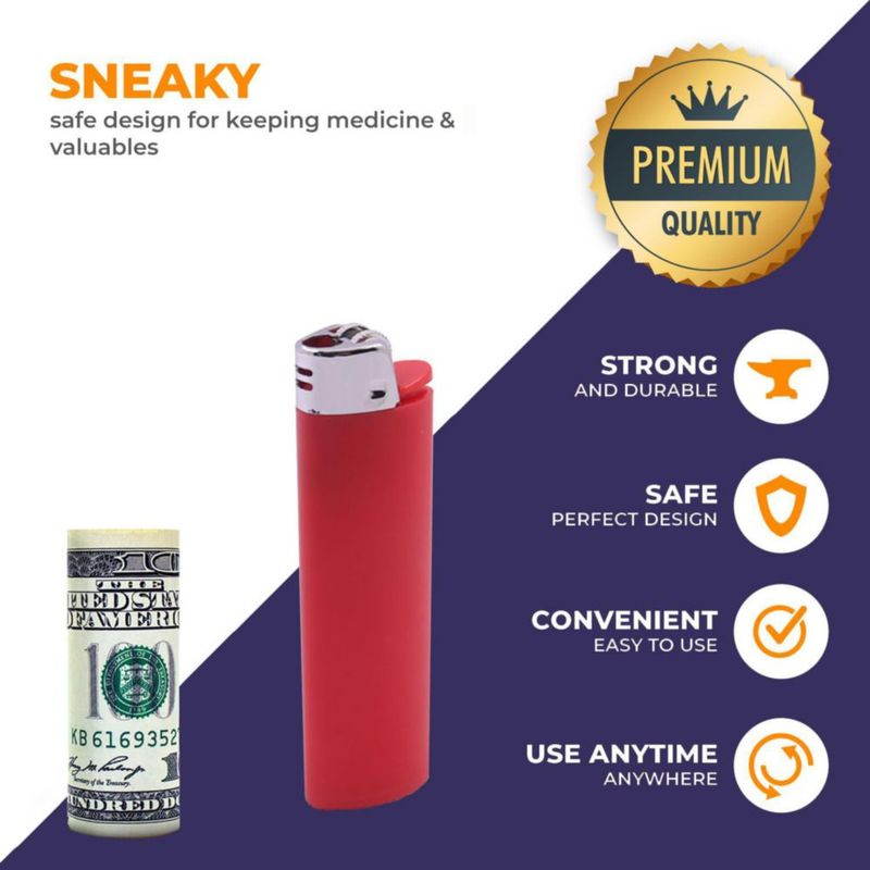 Set de 5 Cajas de Seguridad Secret Stash con Forma de Encendedor Impermeables