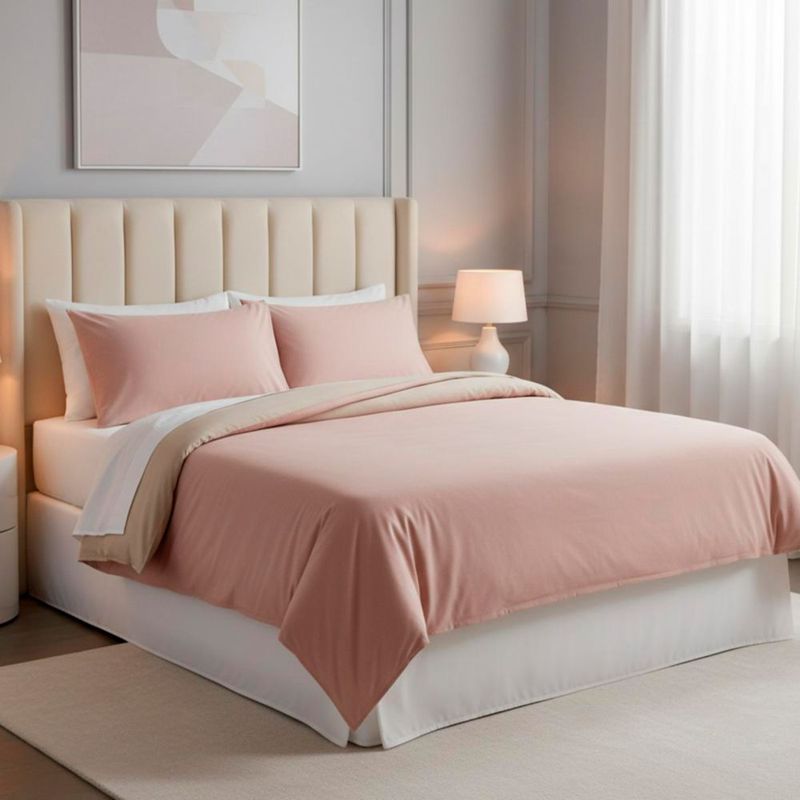 Juego de Cama Bed in Box Reversible Rosa Palo Arena Queen Size