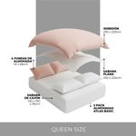 Juego de Cama Bed in Box Reversible Rosa Palo Arena Queen Size