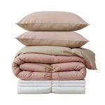 Juego de Cama Bed in Box Reversible Rosa Palo Arena Queen Size