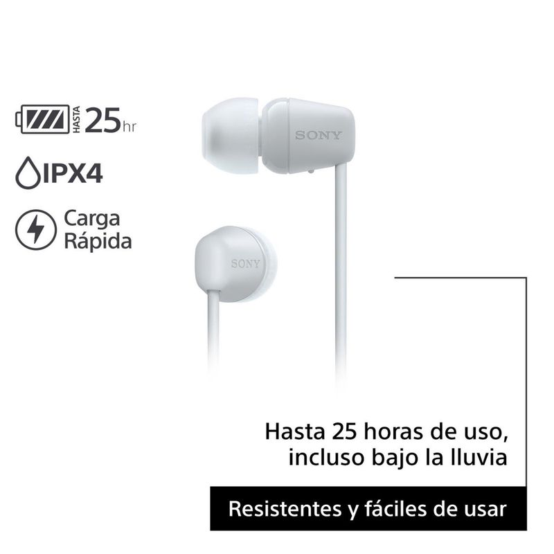 Audífonos Inalámbricos Sony WI-C100 Blancos