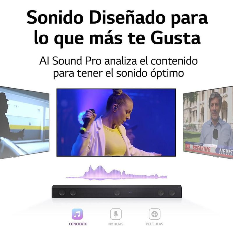 LG Soundbar, Barra de Sonido SH7Q, 5.1ch con 800W