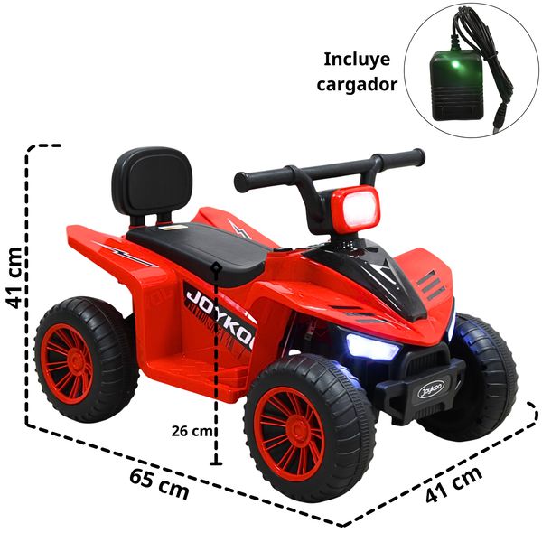 Cuatrimoto Montable Eléctrica Para Niños Con Luces Y Sonido Batería Recargable 6V A Partir De 3 Años - Rojo
