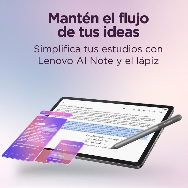 Tablet Lenovo IdeaTab 11 8GB RAM 128GB UFS más Teclado y Pen