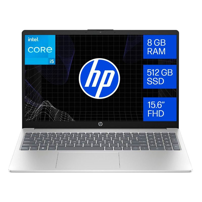 Laptop Notebook Hp Intel Core i5 8GB RAM 512GB SSD 15.6" Plata