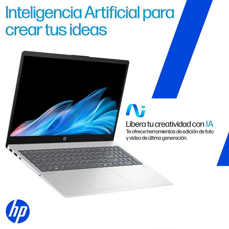 Laptop Hp AMD Ryzen AI 16GB RAM 512GB SSD 15.6" Glacier Silver