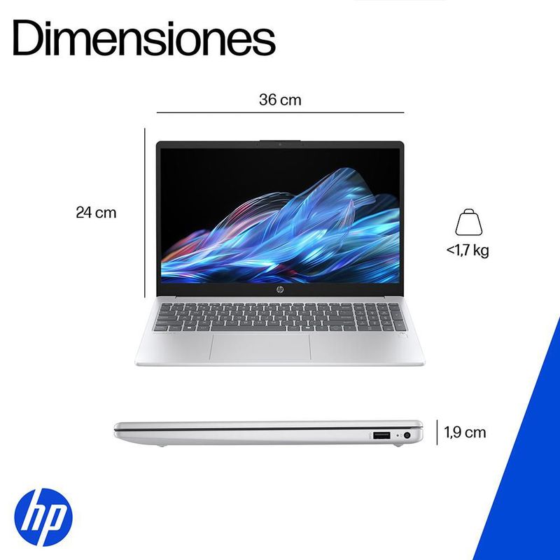 Laptop Hp AMD Ryzen AI 16GB RAM 512GB SSD 15.6" Glacier Silver