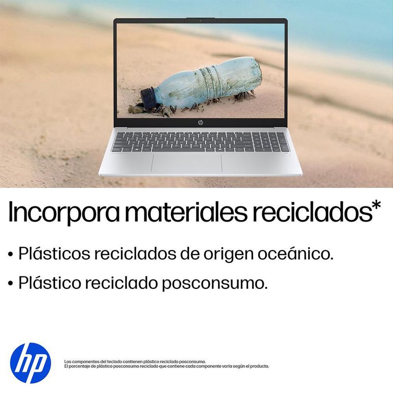 Laptop Hp AMD Ryzen AI 16GB RAM 512GB SSD 15.6" Glacier Silver