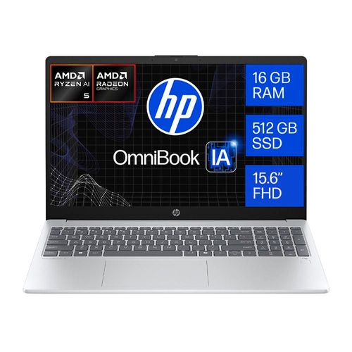 Laptop Hp AMD Ryzen AI 16GB RAM 512GB SSD 15.6" Glacier Silver