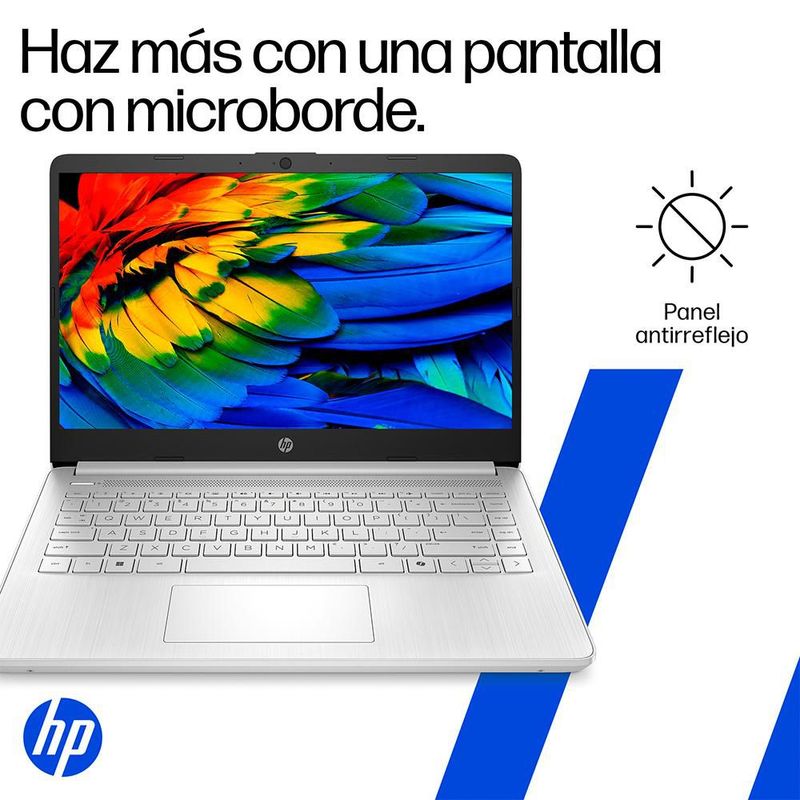 Laptop Hp Celeron N4500 8GB RAM 256GB SSD 14" Natural Silver