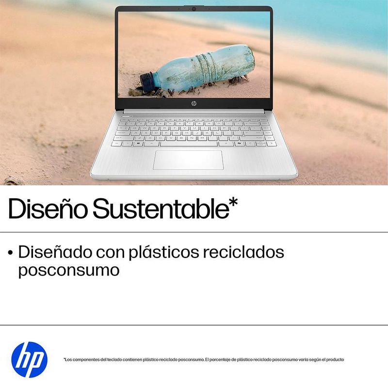 Laptop Hp Celeron N4500 8GB RAM 256GB SSD 14" Natural Silver