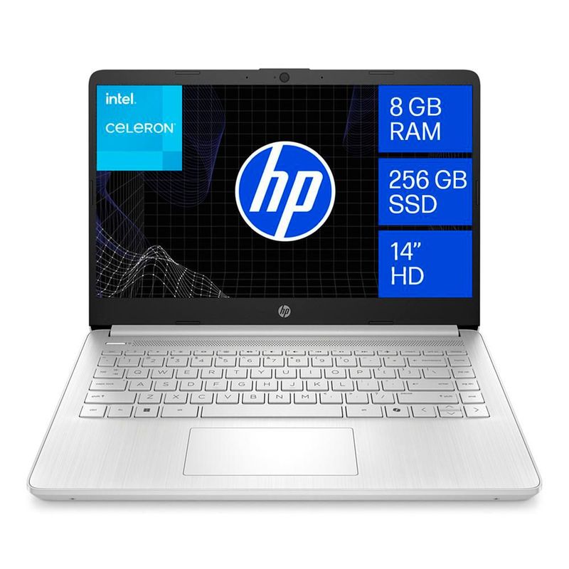 Laptop Hp Celeron N4500 8GB RAM 256GB SSD 14" Natural Silver