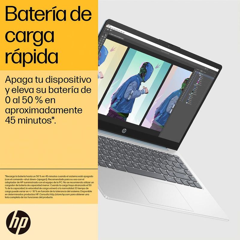 Laptop HP 14-EM0017LA AMD Ryzen 5 8GB RAM 512GB SSD 14" Azul