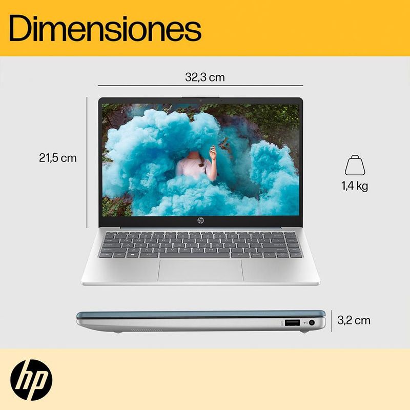 Laptop HP 14-EM0017LA AMD Ryzen 5 8GB RAM 512GB SSD 14" Azul