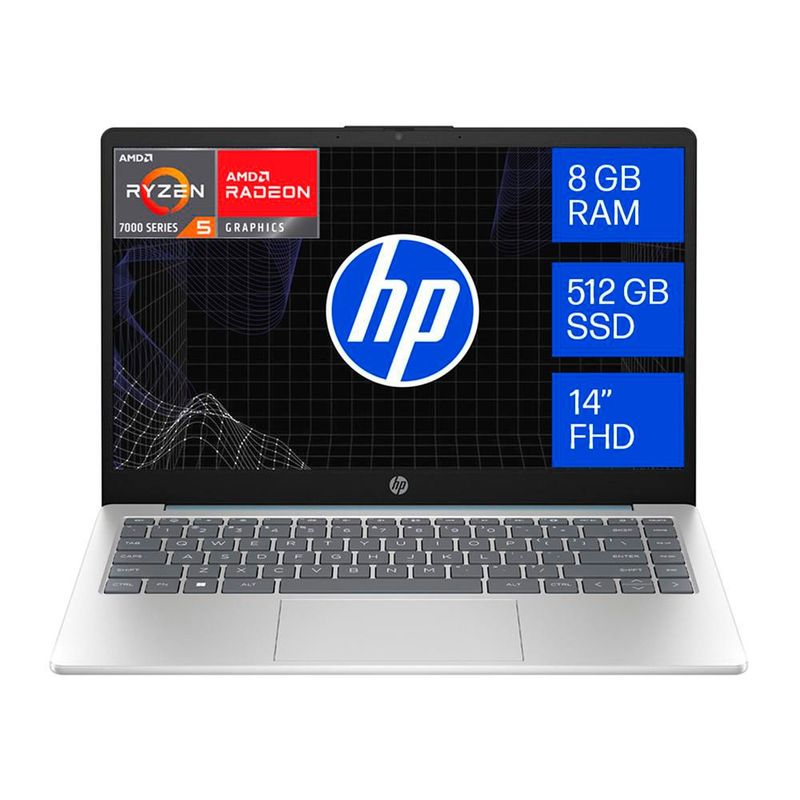 Laptop HP 14-EM0017LA AMD Ryzen 5 8GB RAM 512GB SSD 14" Azul