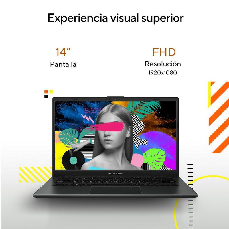 Laptop Asus VivoBook Go 14 AMD Ryzen 3 8GB RAM 512GB SSD Negra