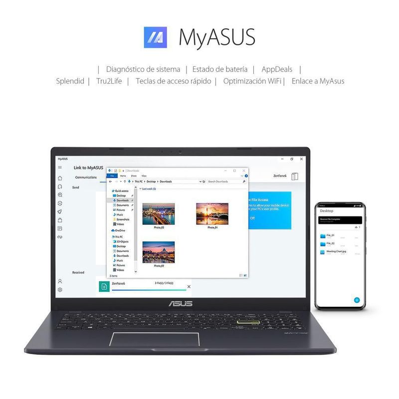 Laptop Asus VivoBook Go 15 Intel Celeron N4500 8GB RAM 128GB SSD Azul