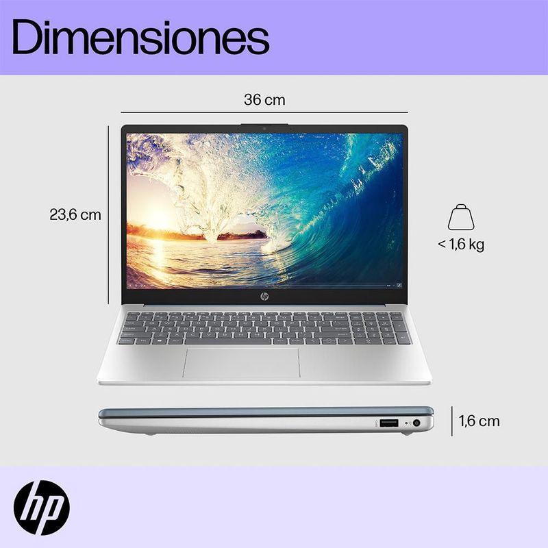 Laptop HP 15-FD0026LA Intel Core i3 8GB RAM 512GB SSD 15" Azul