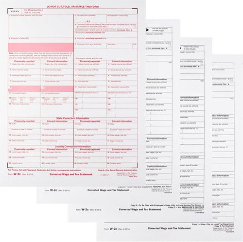 Formularios W-2C Dutymark de 4 partes – paquete de 25