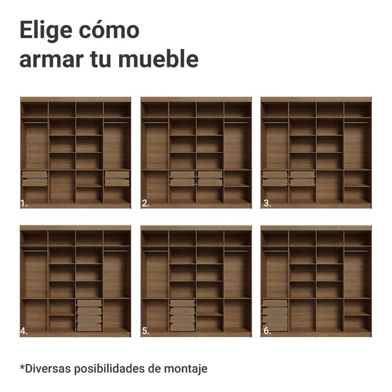 Ropero closet madesa venus 8 puertas 2 espejos mc 2