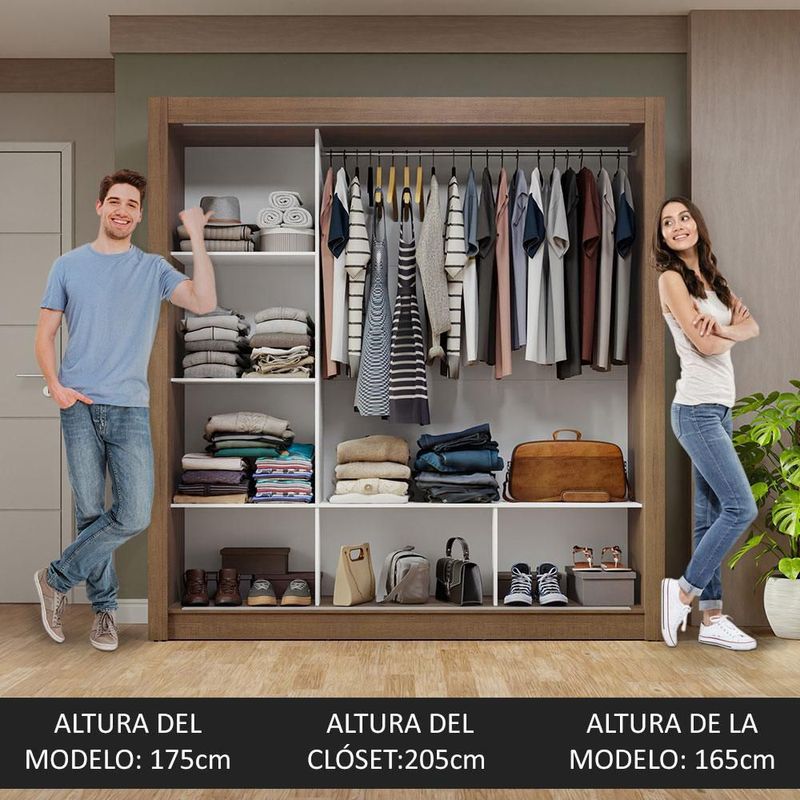 Ropero closet madesa nobre 3 puertas 1 espejo mn 2