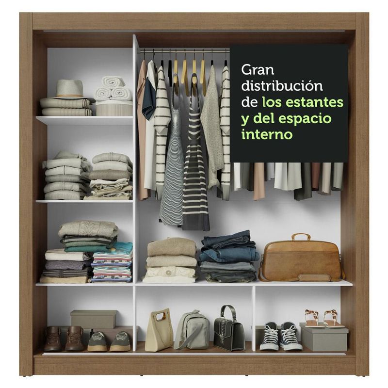 Ropero closet madesa nobre 3 puertas 1 espejo mn 2