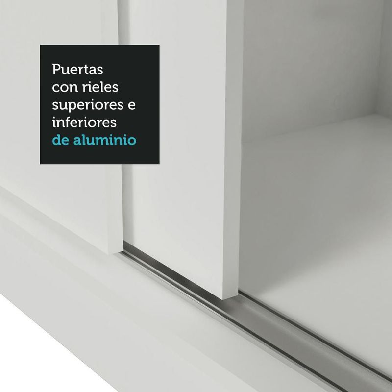 Ropero closet madesa mônaco 3 puertas 3 espejos blanco
