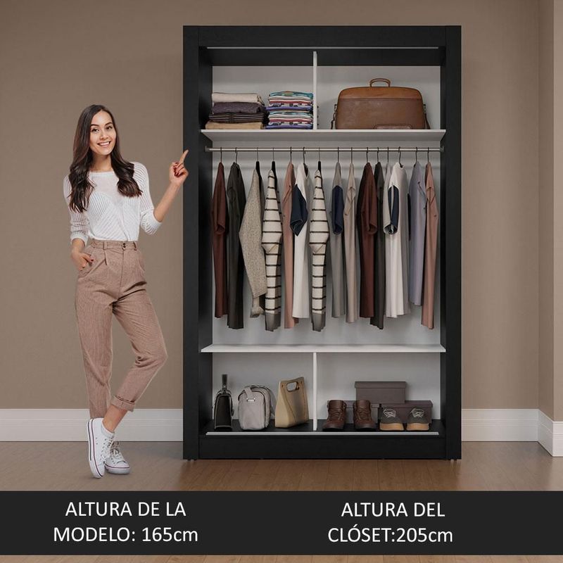 Ropero closet madesa milano 2 puertas corredizas nm 1