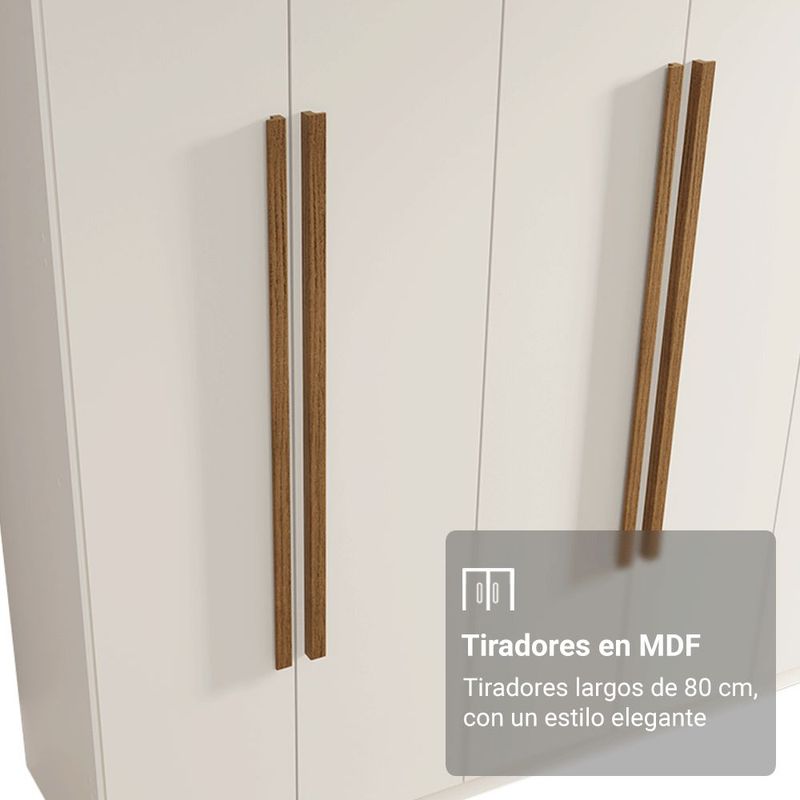 Ropero closet madesa venus 6 puertas 180cm color blanco 1