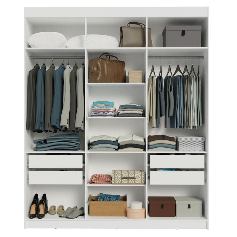 Ropero closet madesa venus 6 puertas 180cm color blanco 1