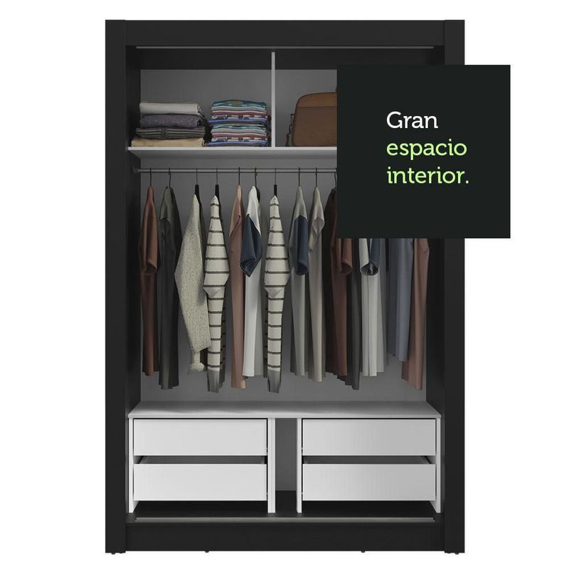 Ropero closet madesa vivare plus 2 puertas corredizas nm